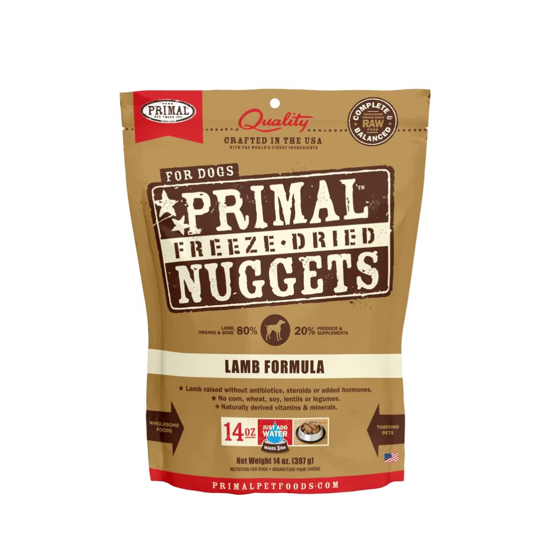 Primal Dog 397g Freeze-dried Nuggets Canine Lamb Formula Dry Dog Food