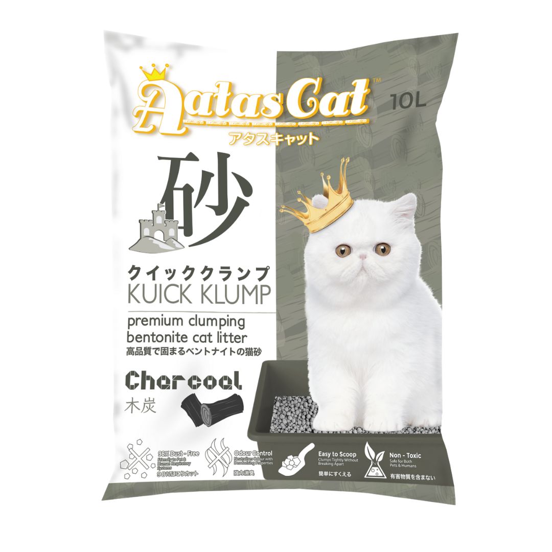 Aatas Cat Kuick Klump Bentonite Cat Litter Charcoal 10l