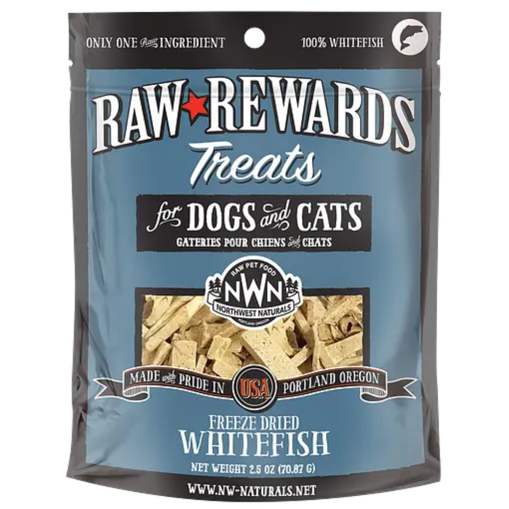 (exp: 20 Mar 2025) Northwest Naturals Raw Rewards Freeze-dried Whitefish Treats 10oz