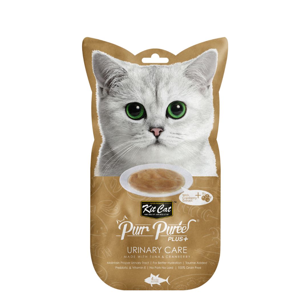 Kit Cat 4x15g Purr Puree Plus+ Tuna & Cranberry (urinary Care) Cat Treat