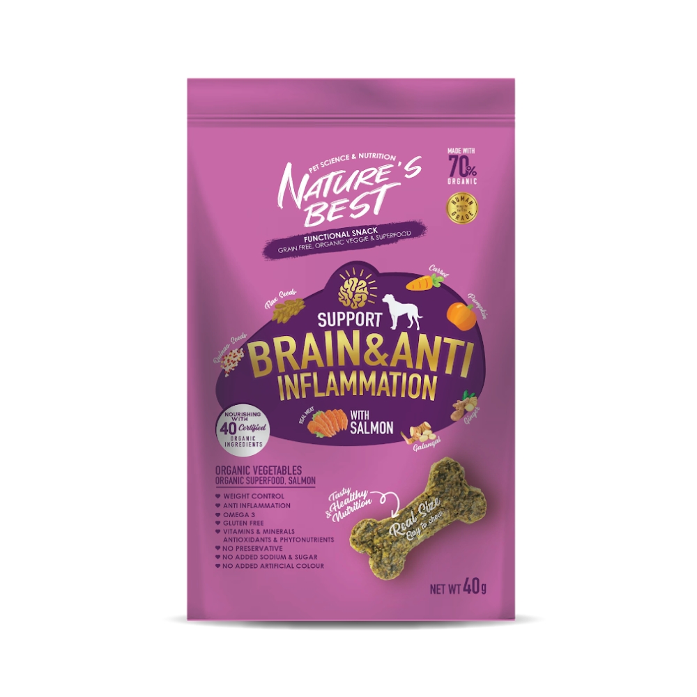 Nature's Best Dog 40g Brain & Anti-inflammation Salmon Functional Snack For Dogs