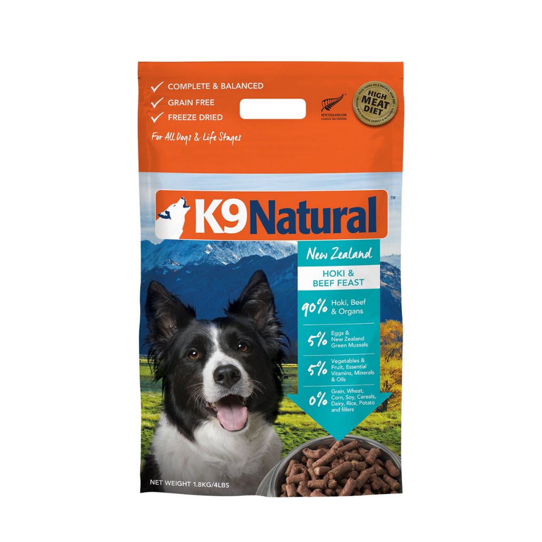 K9 Natural Dog Freeze Dried 1.8kg Hoki & Beef Feast Dry Dog Food