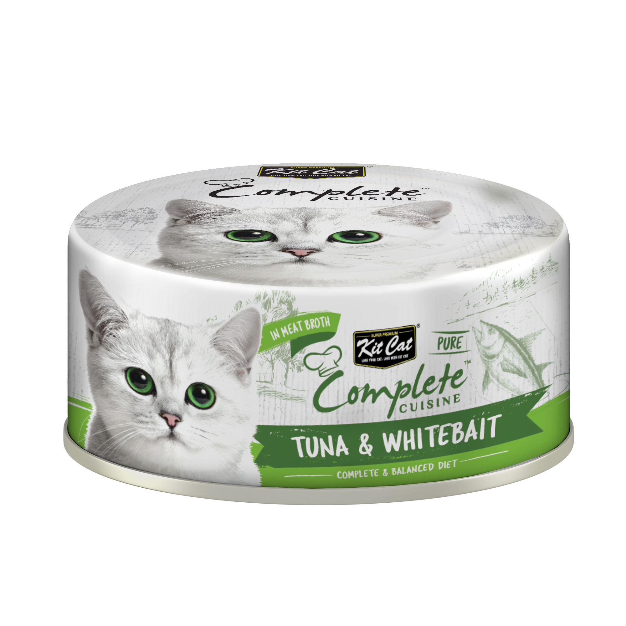 Kit Cat Cat 70g Complete Cuisine Pure Tuna & Whitebait Wet Cat Food