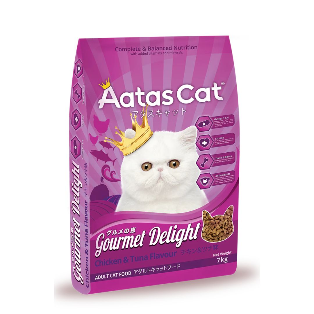 Aatas Cat 7kg Gourmet Delight Chicken Tuna Cat Dry Food Singapore s Pet Store Perromart SG PerroMart SG