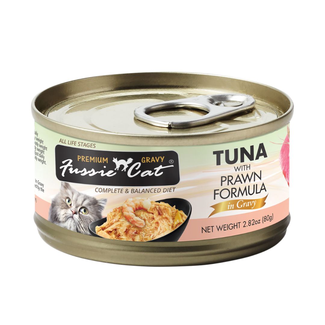 Fussie Cat Premium Gravy 80g Tuna With Prawn Wet Cat Food