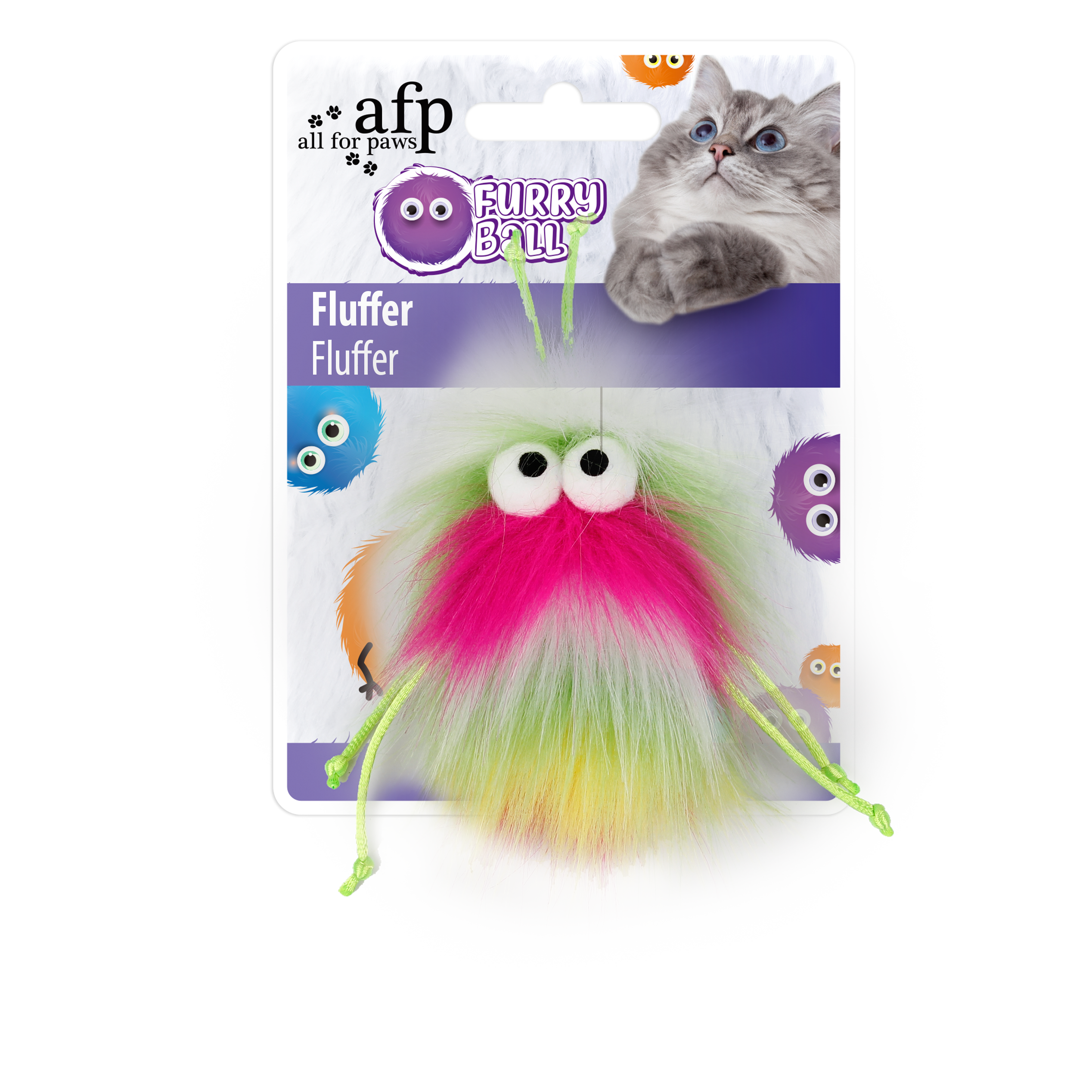 Afp Furry Ball Fluffer Pink Cat Toy