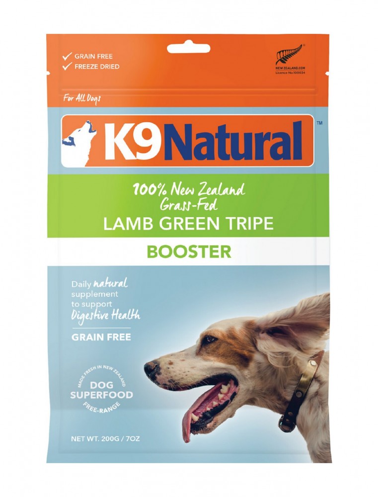 K9 Natural Dog Freeze Dried 200g Lamb Green Tripe Booster Dry Dog Food