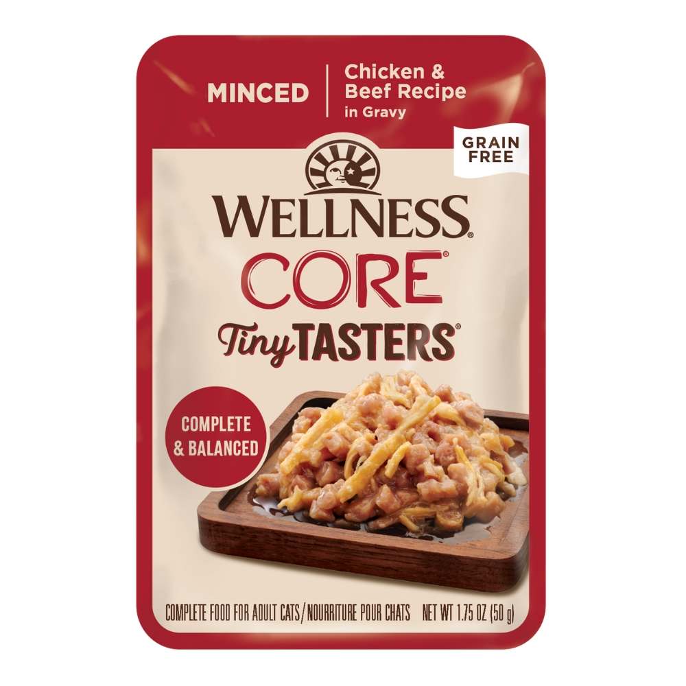 Wellness Core Cat 50g Tiny Tasters Minced Chicken & Beef Wet Cat Food