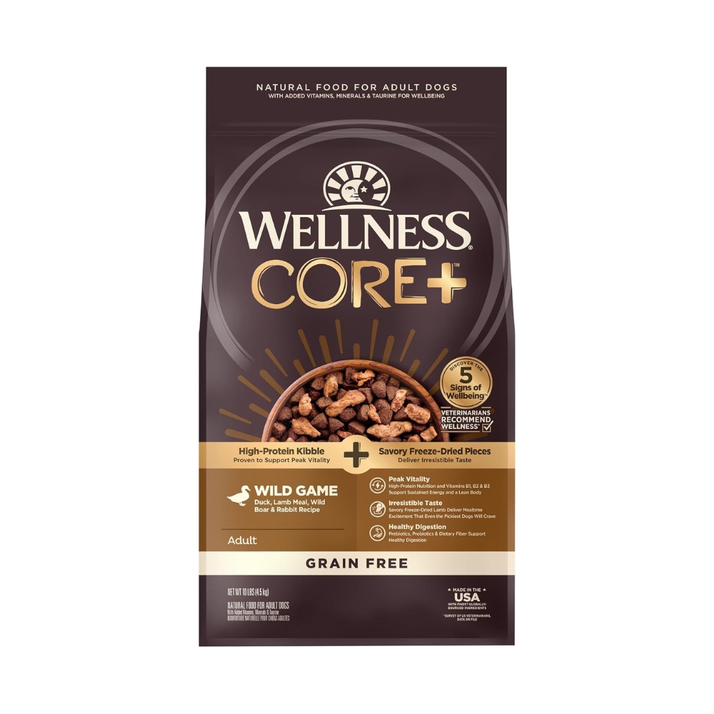 Wellness Core+ (formerly Rawrev) Dog 4.5kg (10lb) Wild Game With Freeze Dried Lamb Grain Free Dry Dog Food