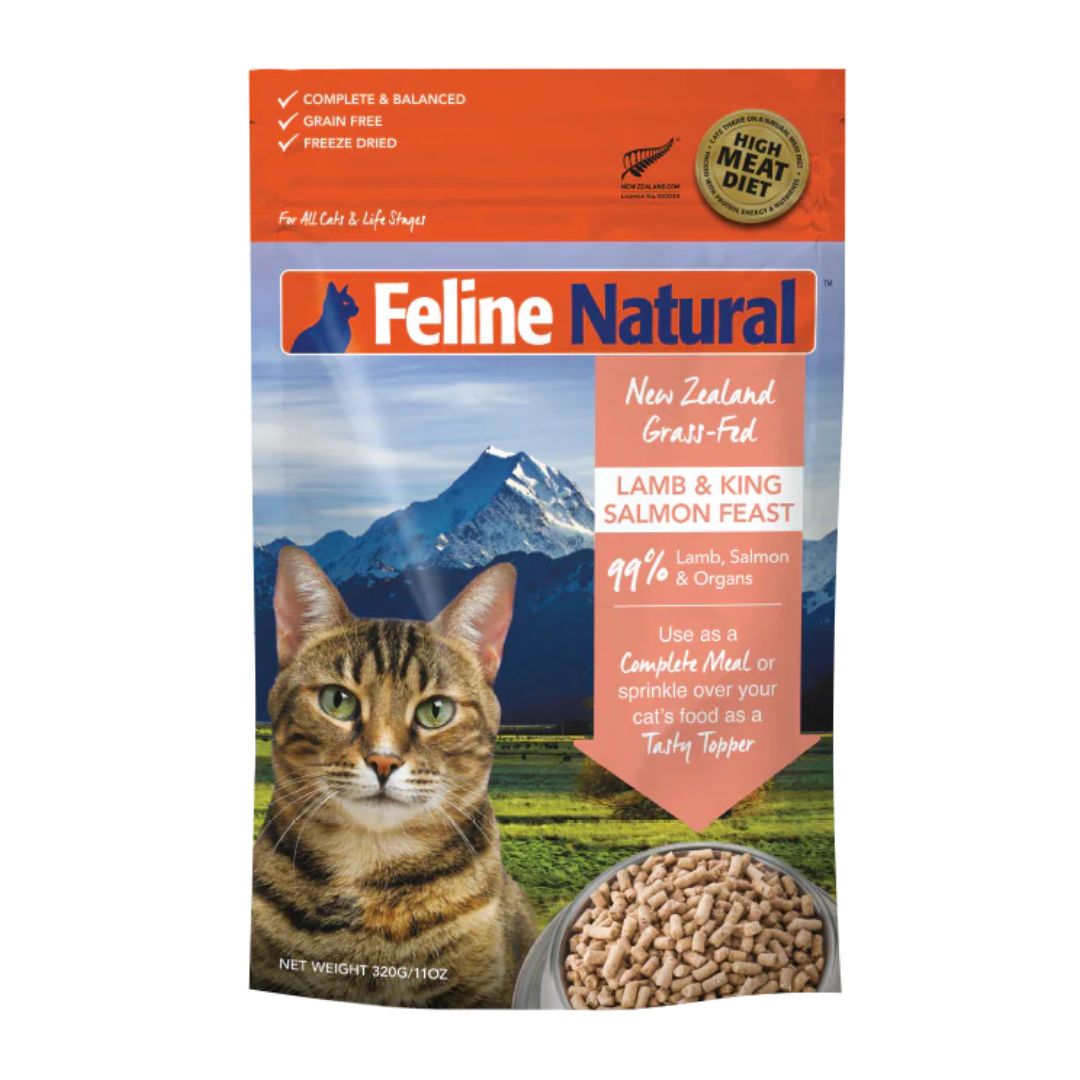 Feline Natural Freeze Dried 320g Lamb & King Salmon Feast Dry Cat Food