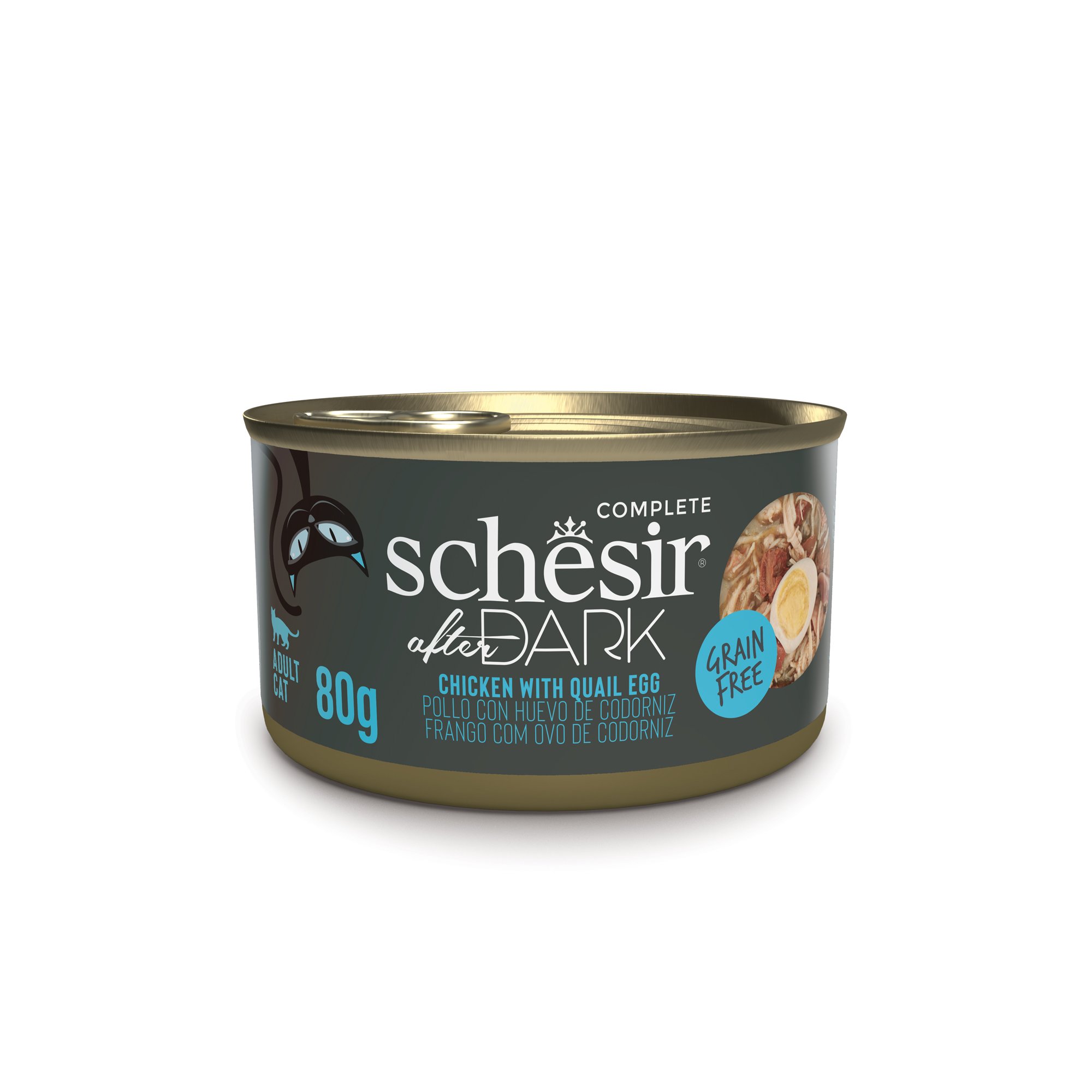 Schesir Cat 80g After Dark Wholefood Chicken With Quail Egg Wet Cat Food