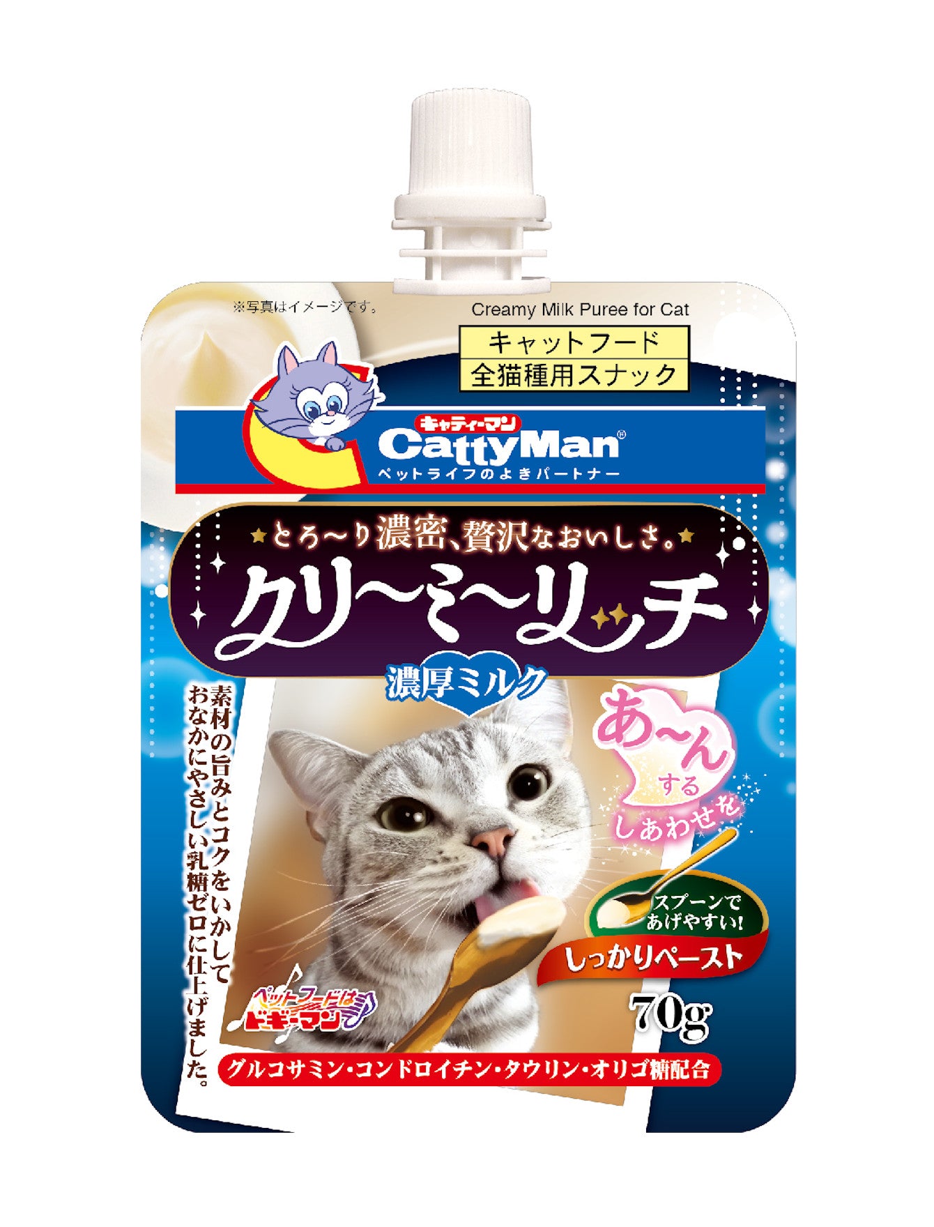 Cattyman Creamy Milk Puree Cat Treats 70g Refill