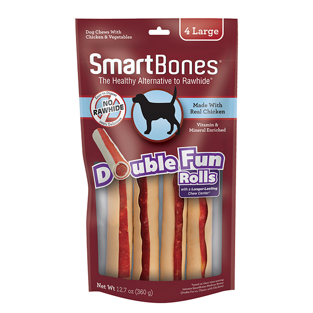Smartbones Dog 4pcs Doubletime Rolls Large Chicken Dog Treat