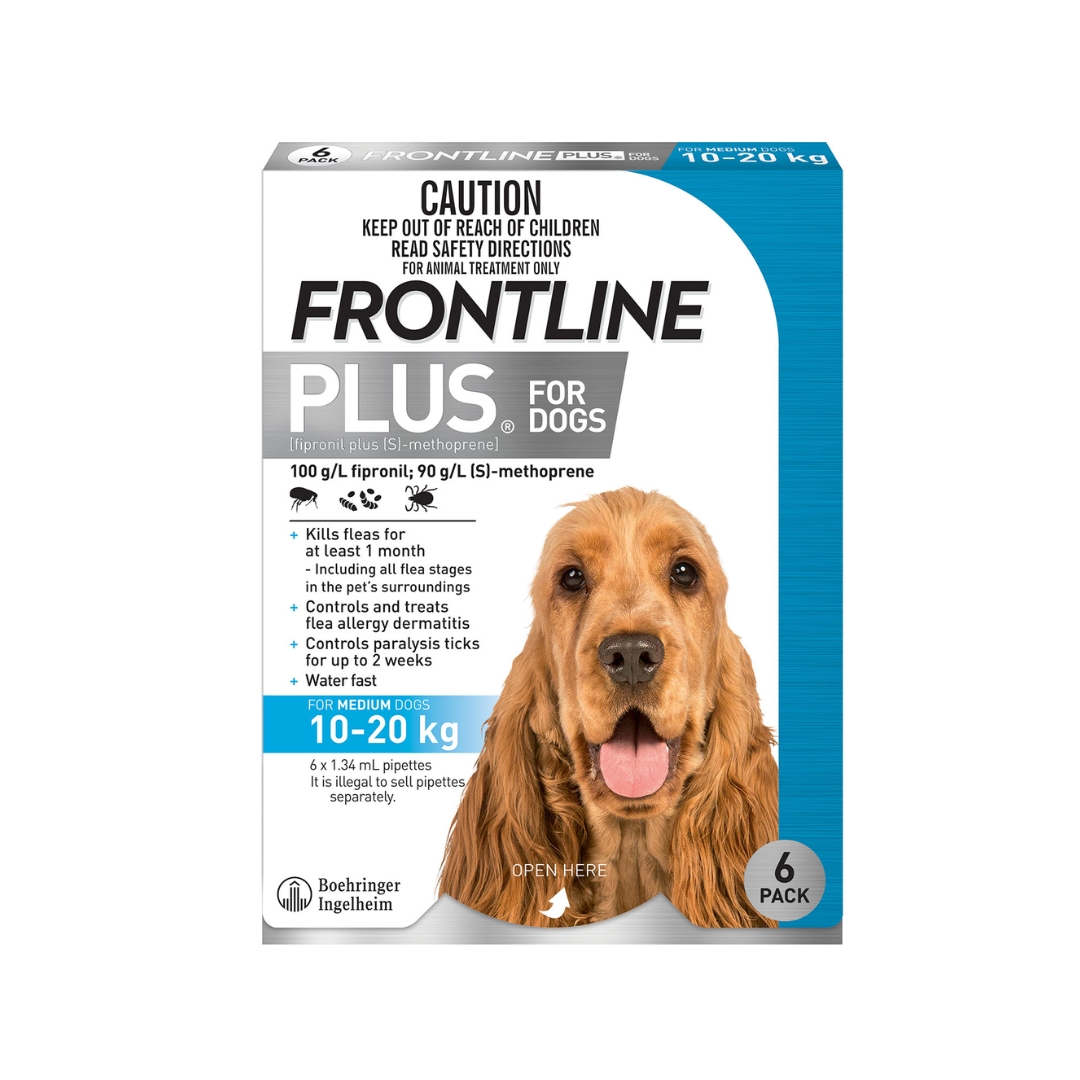 Frontline Plus Dog Spot On Medium 1.34mlx6 Pipette
