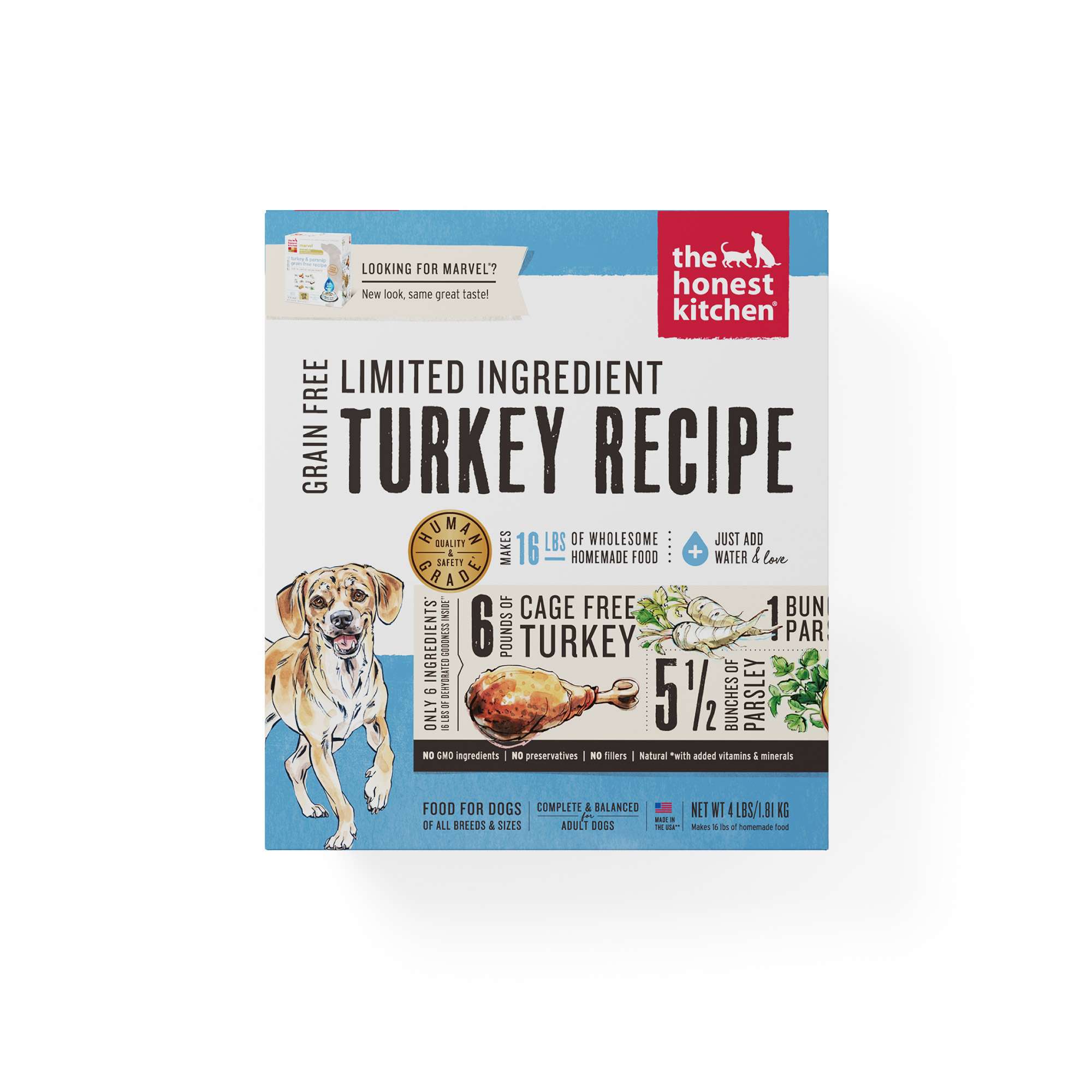 The Honest Kitchen Dog 4lbs Dehydrated Turkey Limited Ingredient Dry Dog Food