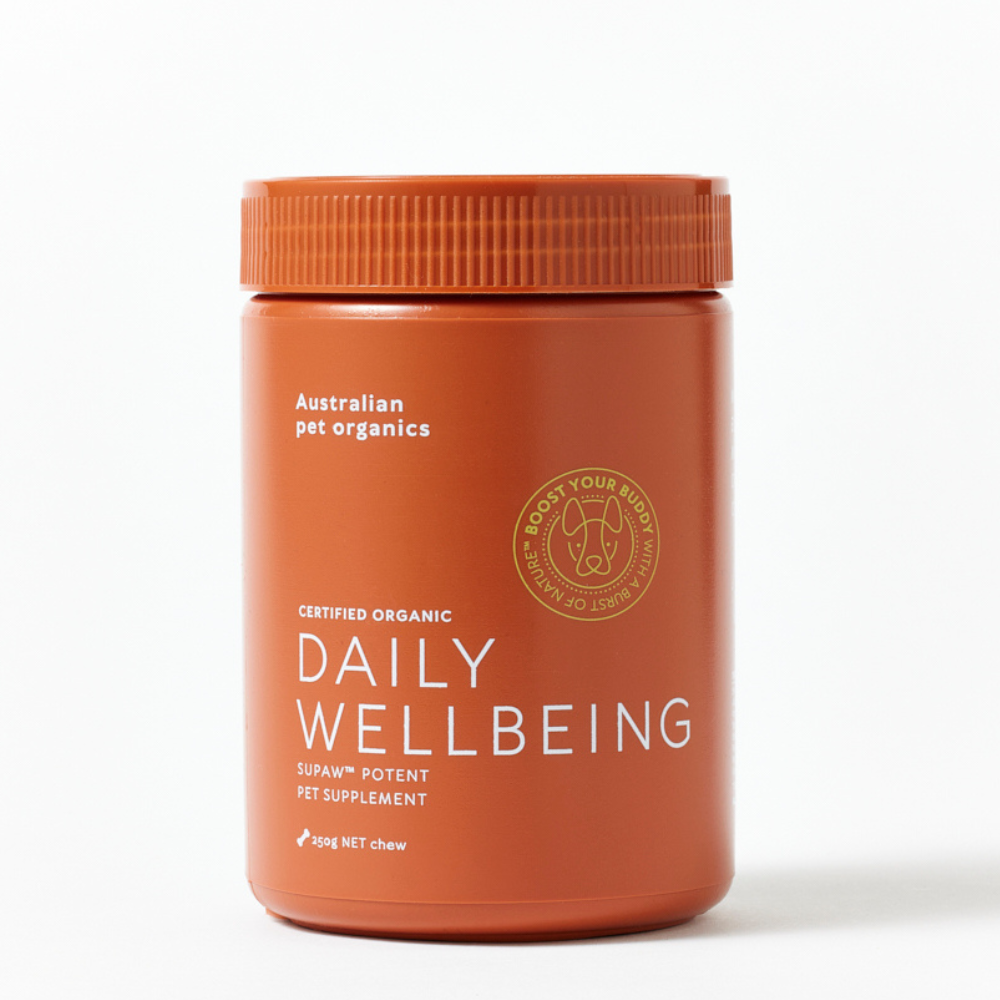 Australian Pet Organics Dog 250ml Daily Wellbeing Vitamin Chew Supplement For Dogs