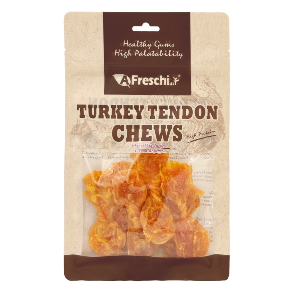 Afreschi Dog 77g Chewy Thin Turkey Tendon Rope (s) Dog Treats