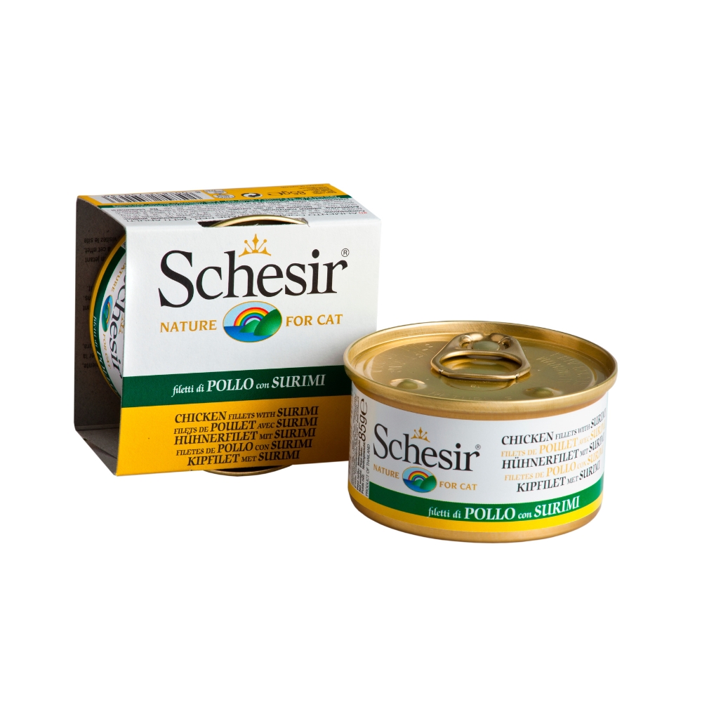 Schesir Cat 85g Chicken Fillet With Surimi Jelly Wet Cat Food