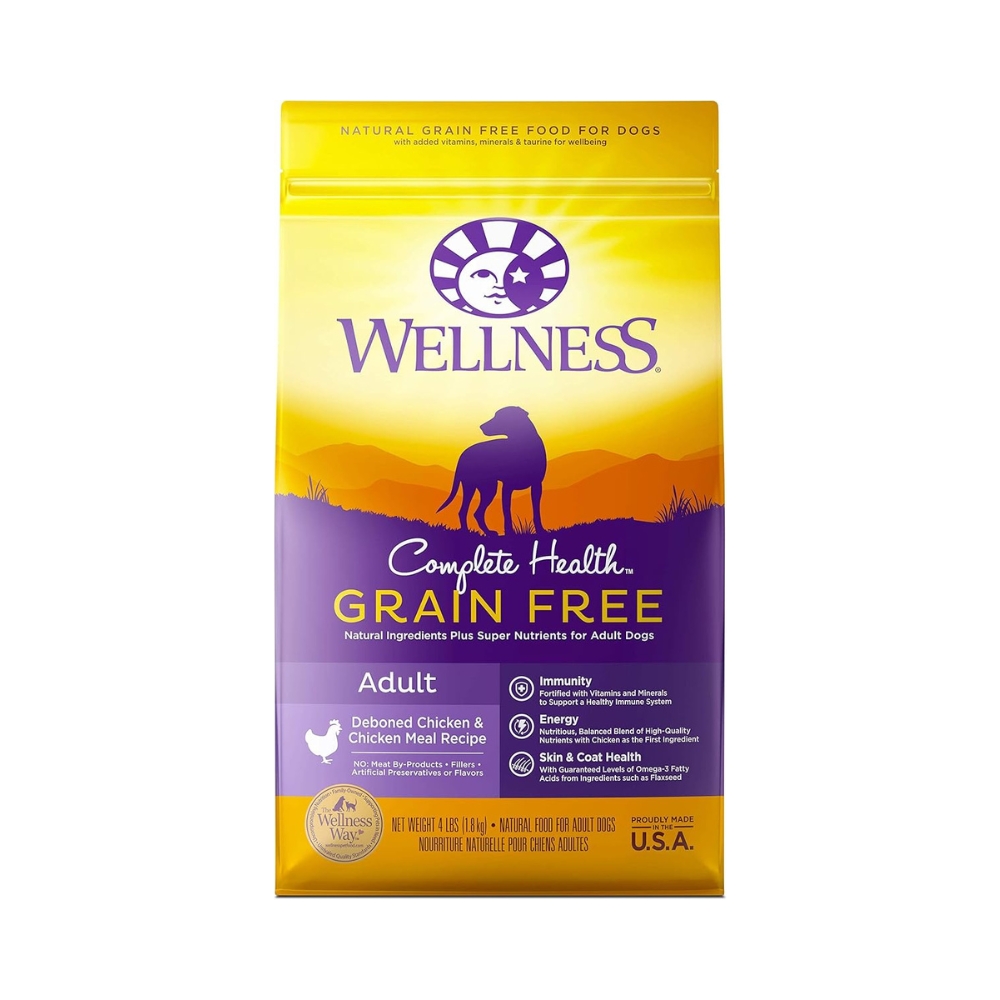 Wellness Dog 1.8kg (4lb) Complete Health Grain Free Adult Deboned Chicken & Chicken Meal Dry Dog Food