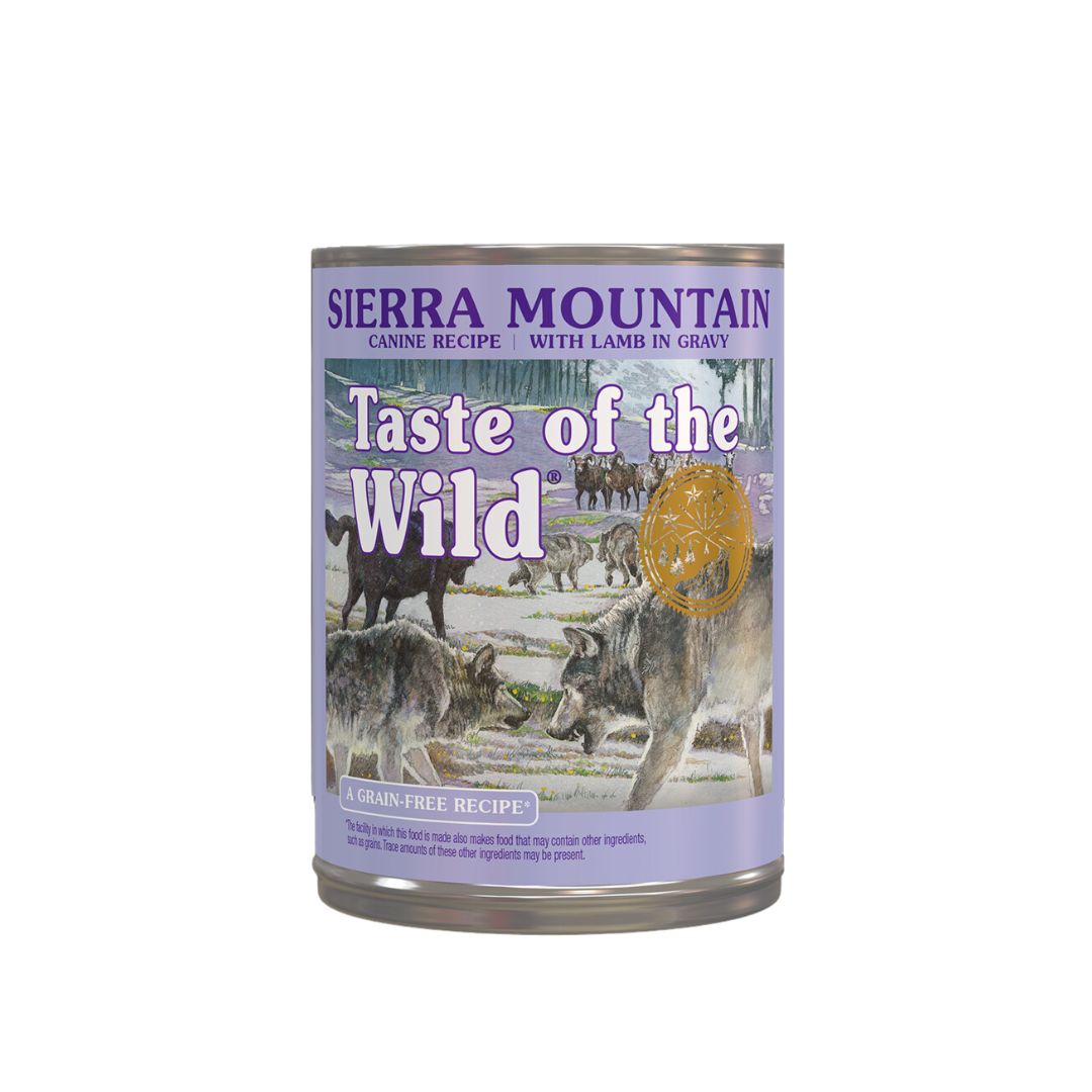 (exp: 01 Oct 2025) Taste Of The Wild Dog 390g Sierra Mountain With Lamb In Gravy Wet Canned Food
