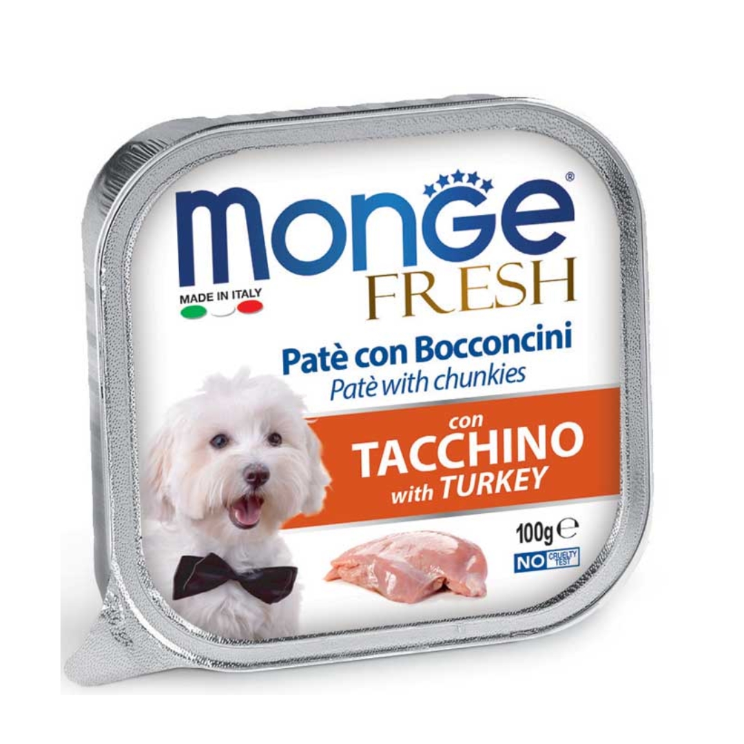 Monge Dog Fresh Pate 100g Turkey Wet Dog Food