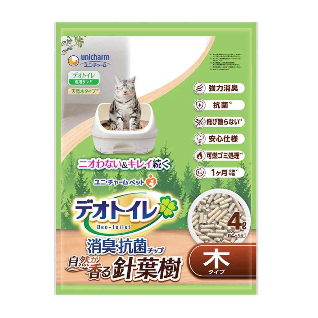 Unicharm Cat 4l Deo-toilet Wood Pellet Refill For Cats