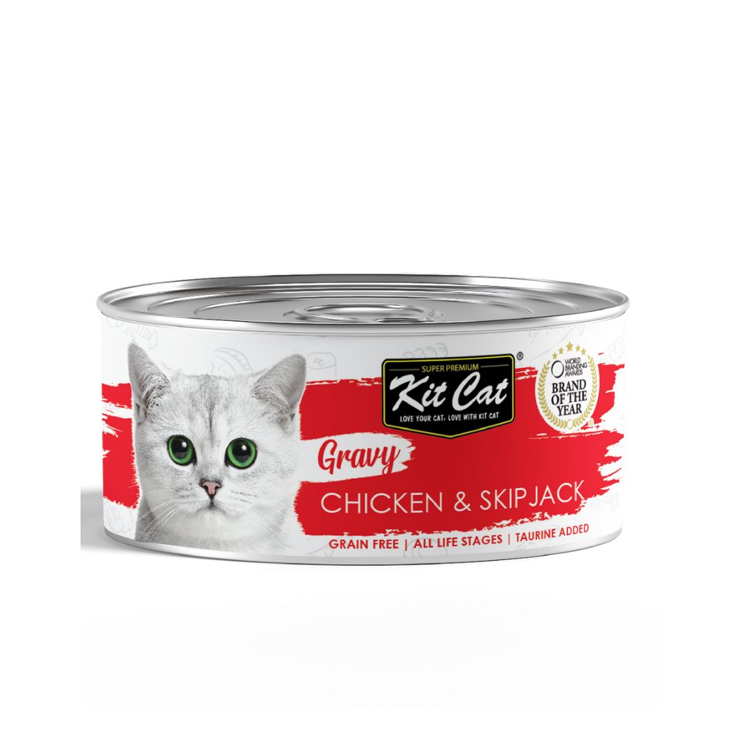 Kit Cat 70g Gravy Canned Chicken & Skipjack Wet Cat Food