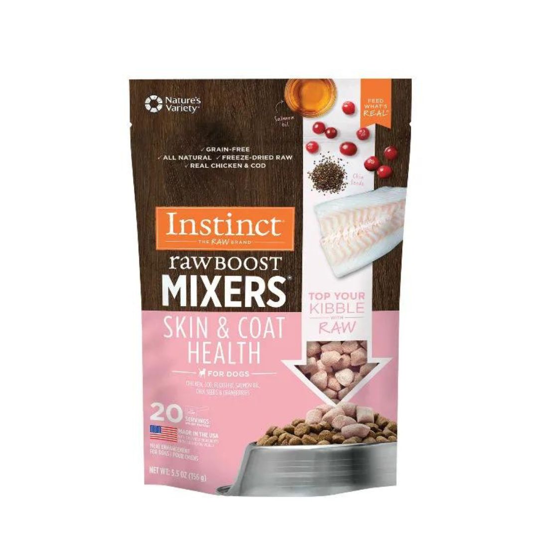 (exp: 30 Oct 2025) Instinct Dog 5.5oz Raw Boost Mixers Freeze Dried Skin & Coat Health Dog Food Topper