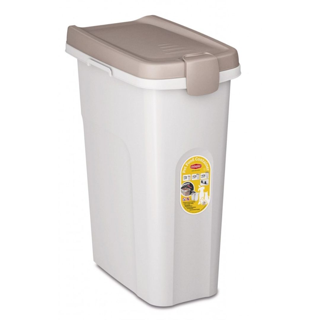 Stefanplast Pet Food Container 25l Bianco Tortora (white)