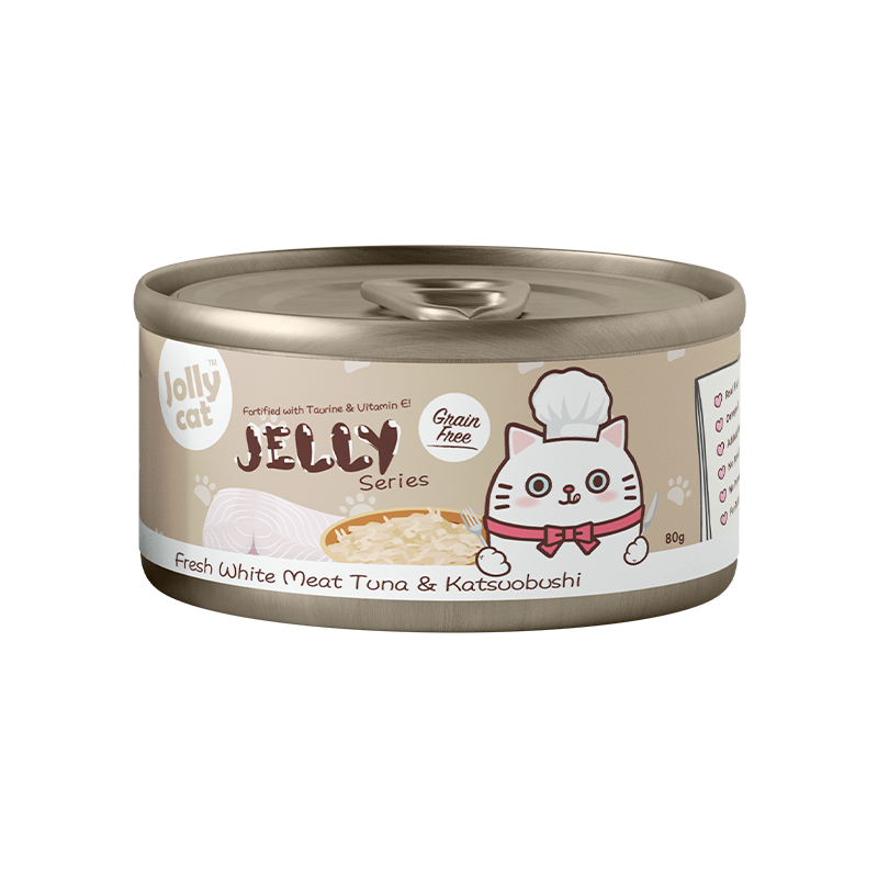 Jollycat Cat 80g Premium White Meat Tuna & Katsuobushi In Jelly Wet Cat Food
