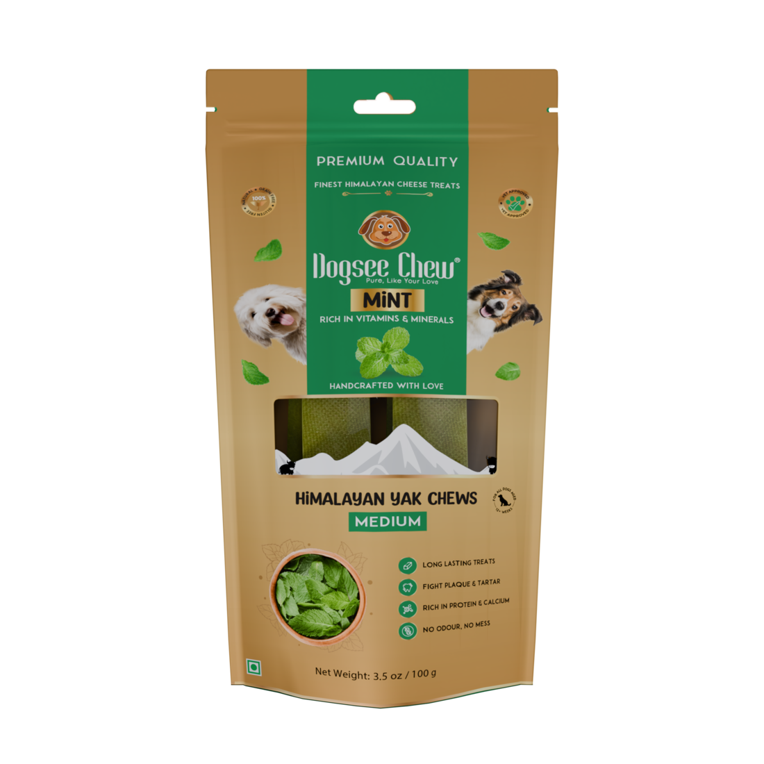 Dogsee Chew Dog 100g Mint Medium Bars Dog Treat