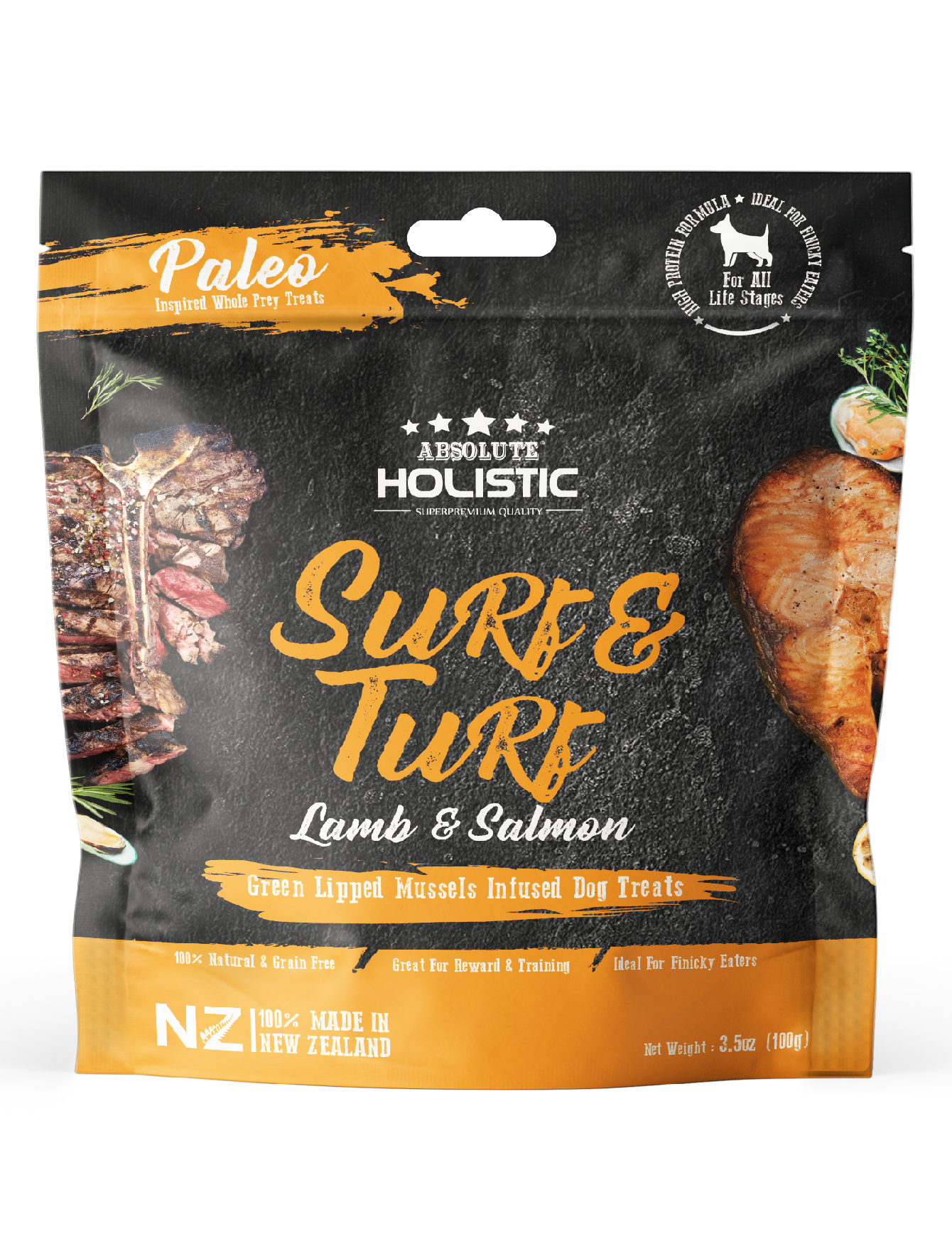 Absolute Holistic Air Dried Surf & Turf  Dog Treats (100g)