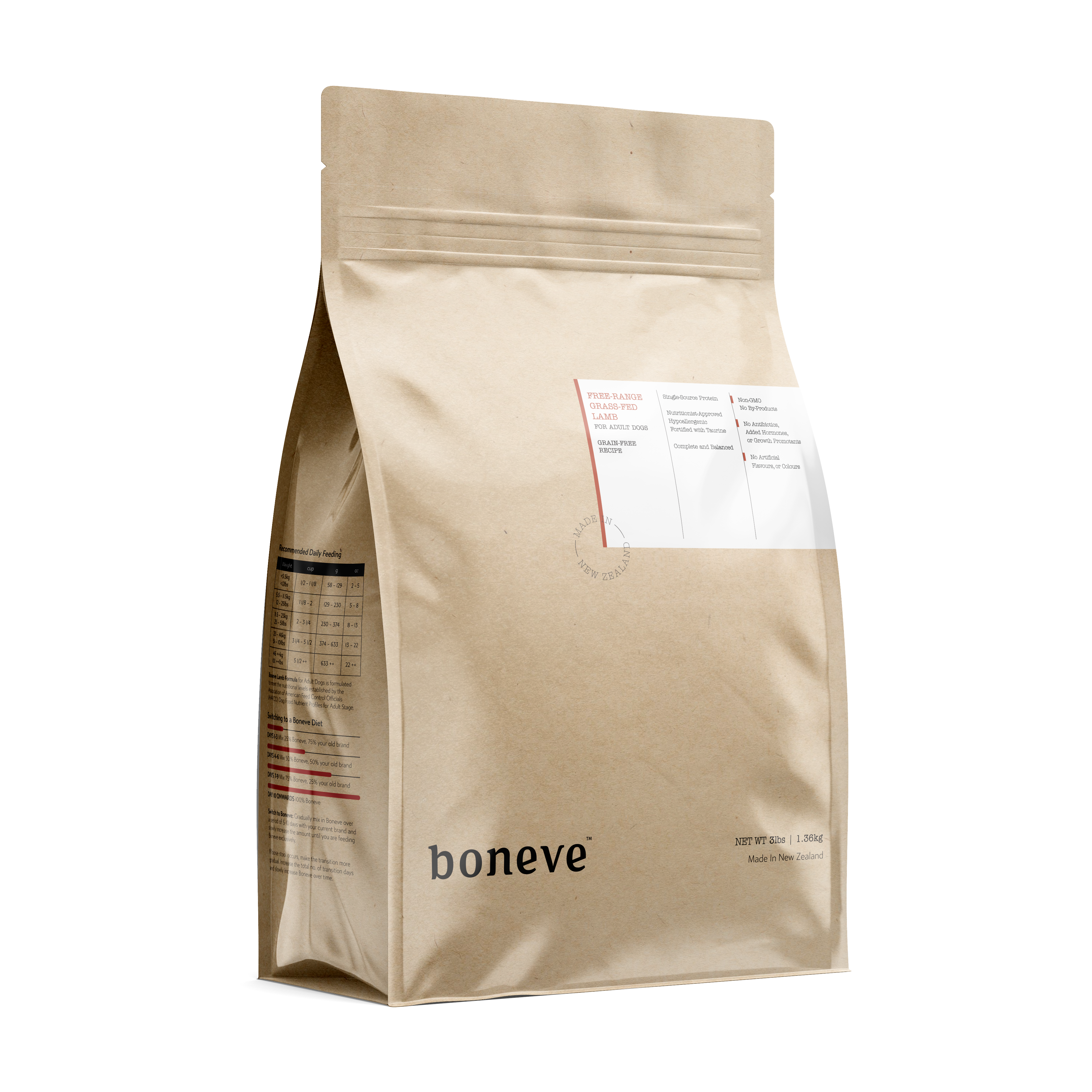 (exp: 13 Aug 2025) Boneve Earthmade Dog 3lbs (1.36kg) Free Range Grass-fed Lamb Grain Free Dry Dog Food