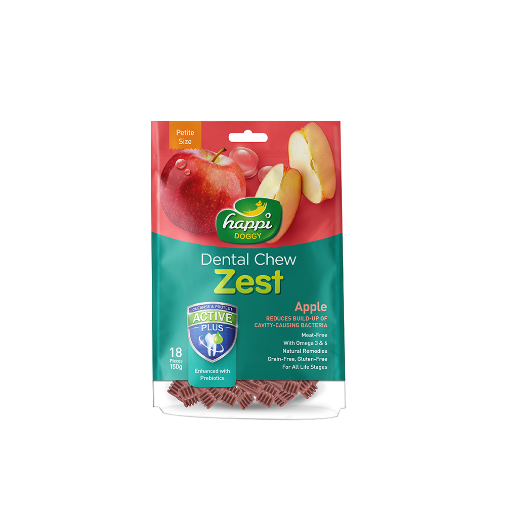 Happi Doggy Dog 150g Zest Petite 2.5-inch Apple Dental Chew Dog Treat