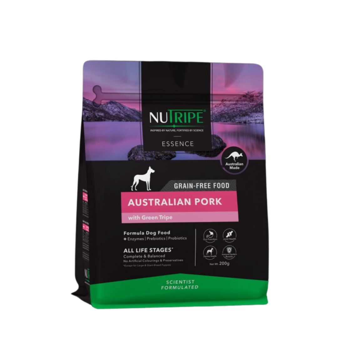 Nutripe Essence Dog 200g Australian Pork With Green Tripe Dry Dog Food