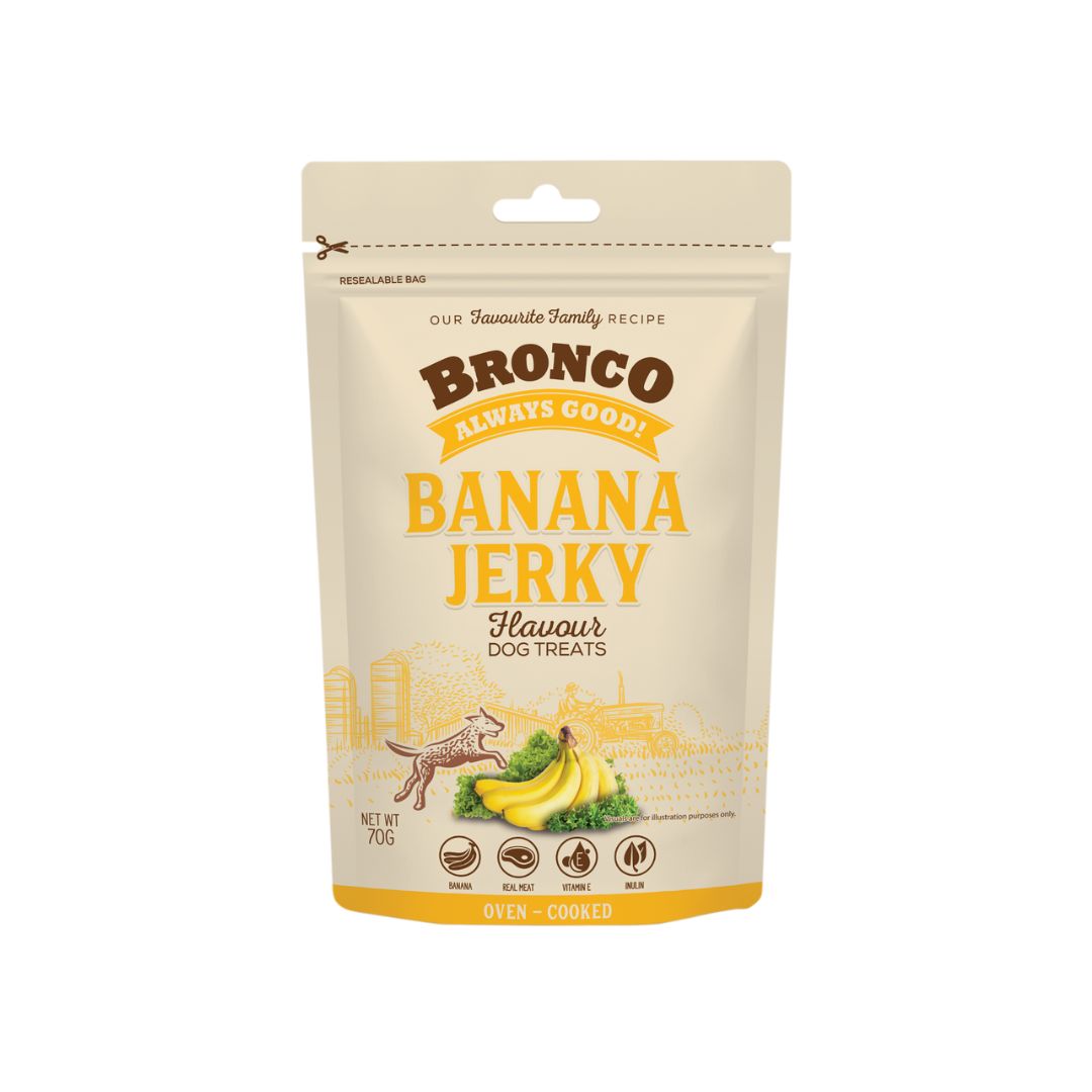 Bronco 70g Jerky Banana Dog Treat