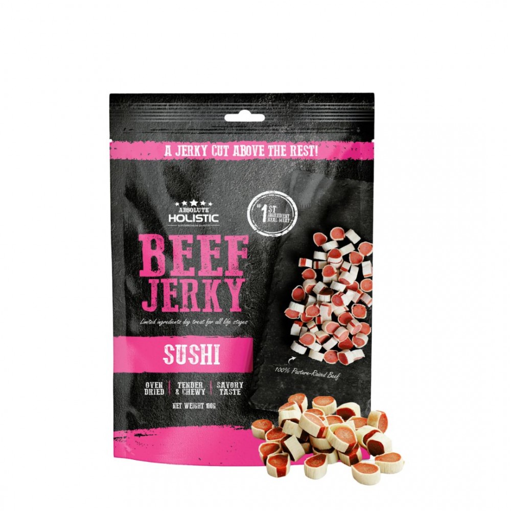 Absolute Holistic Dog 100g Jerky Beef Sushi Dog Treat
