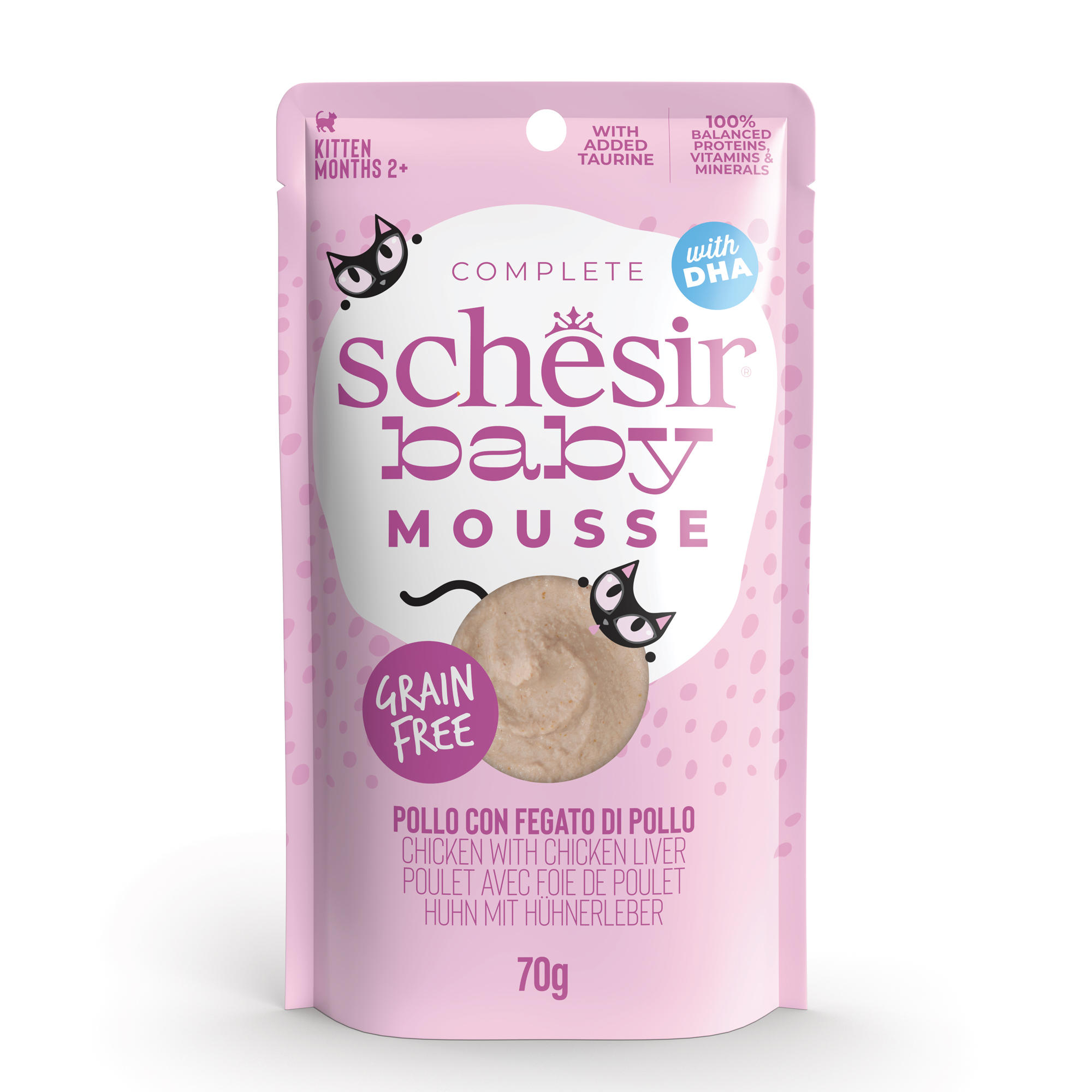 Schesir Cat 70g Baby Velvet Mousse Chicken With Chicken Liver Wet Cat Food