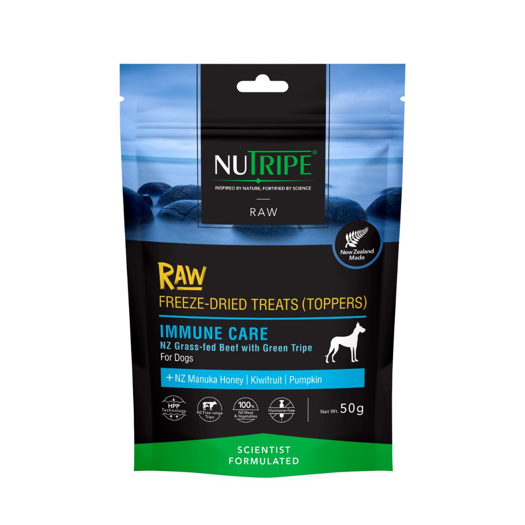 Nutripe Raw Dog 50g Freeze Dried Treat Immune Care Dog Topper