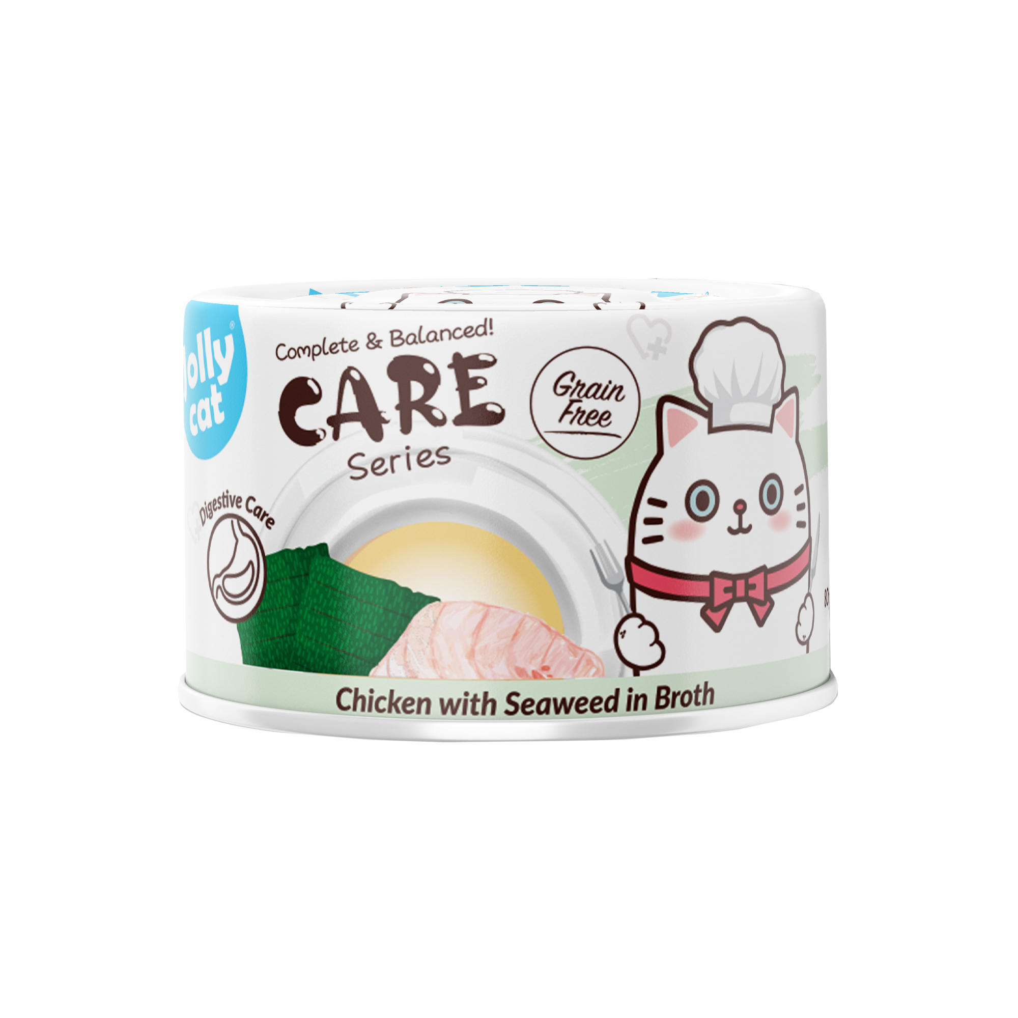 Jollycat Cat 80g Digestive Care Chicken With Seaweed In Broth Wet Cat Food