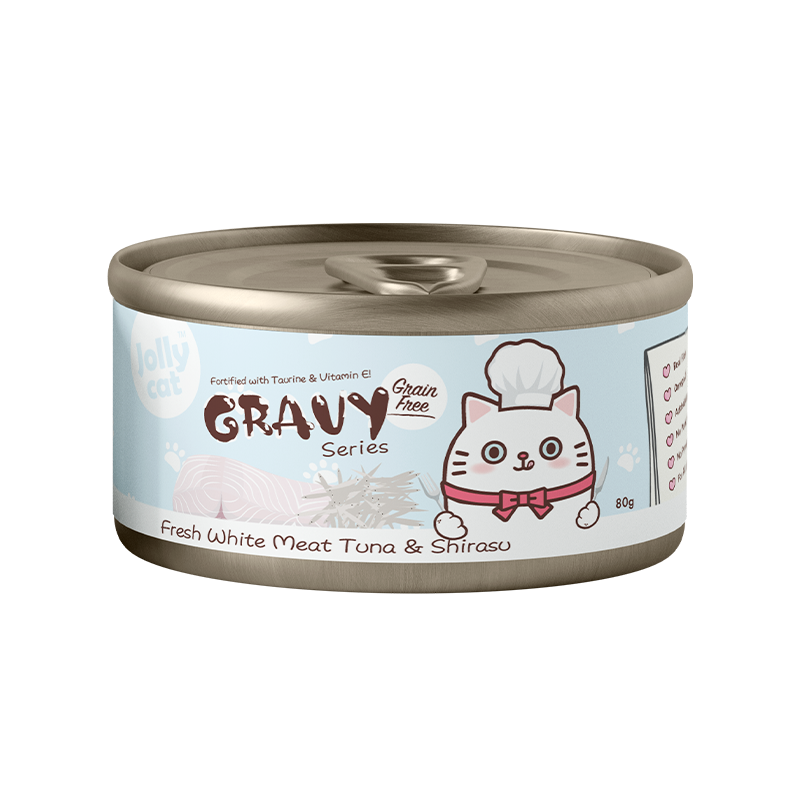 Jollycat Cat 80g Fresh White Meat & Shirasu In Gravy Wet Cat Food