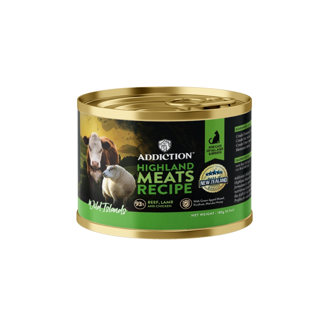 Addiction Cat Wild Islands 185g Highland Meat Grain Free Wet Canned Cat Food