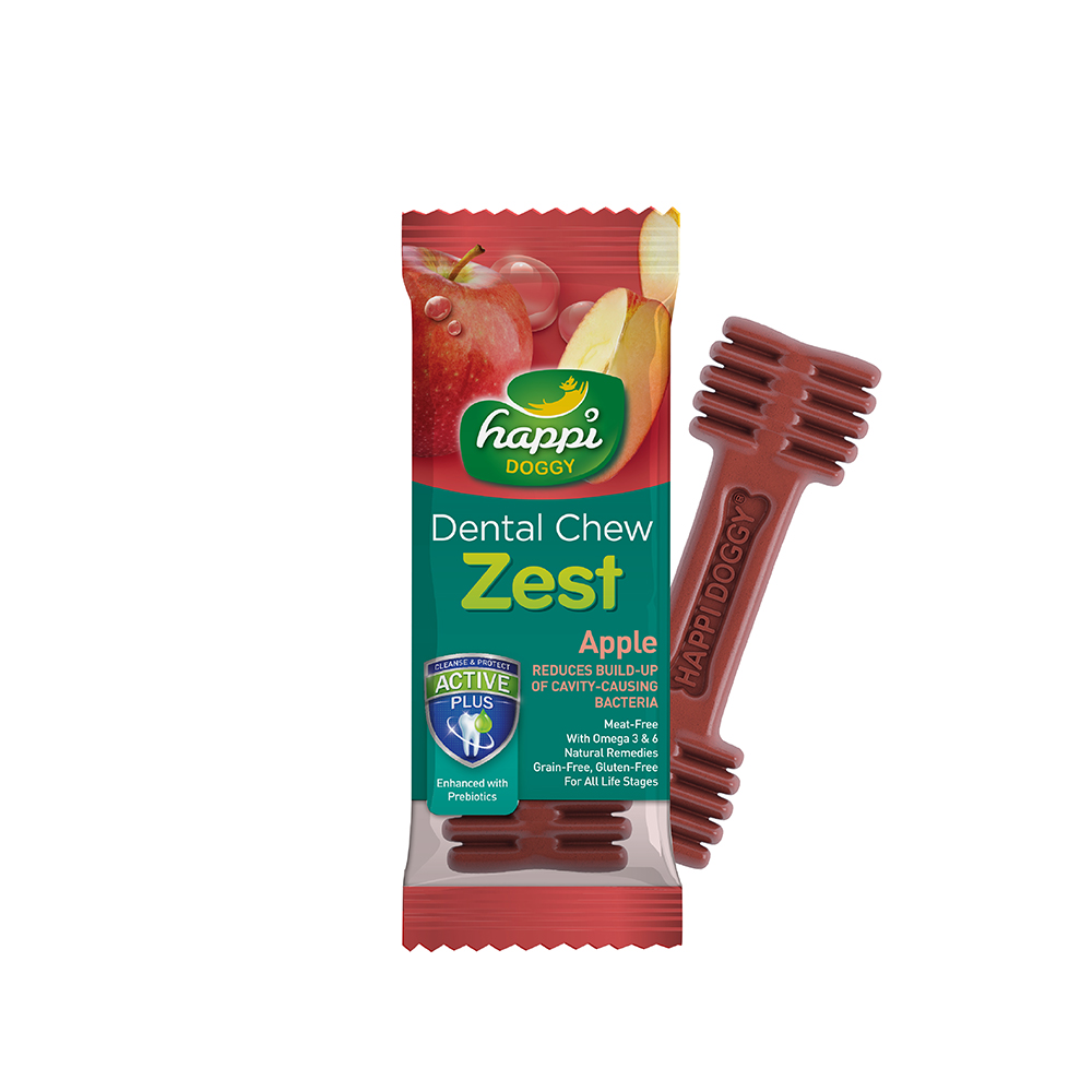 Happi Skippi Dog 25g Zest Regular 4-inch Apple Dental Chew Dog Treat