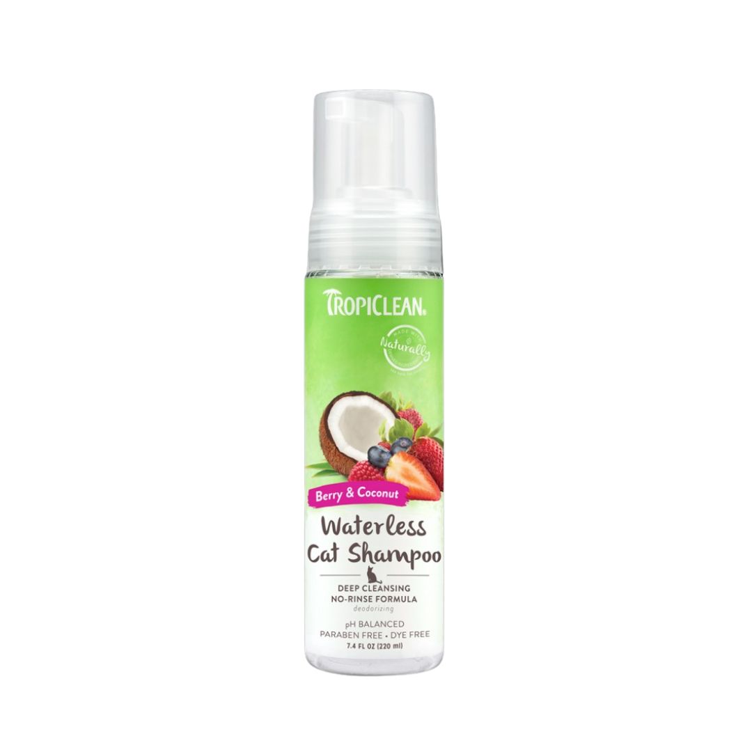 Tropiclean Deep Cleansing Waterless Cat Shampoo 218ml Berry & Coconut