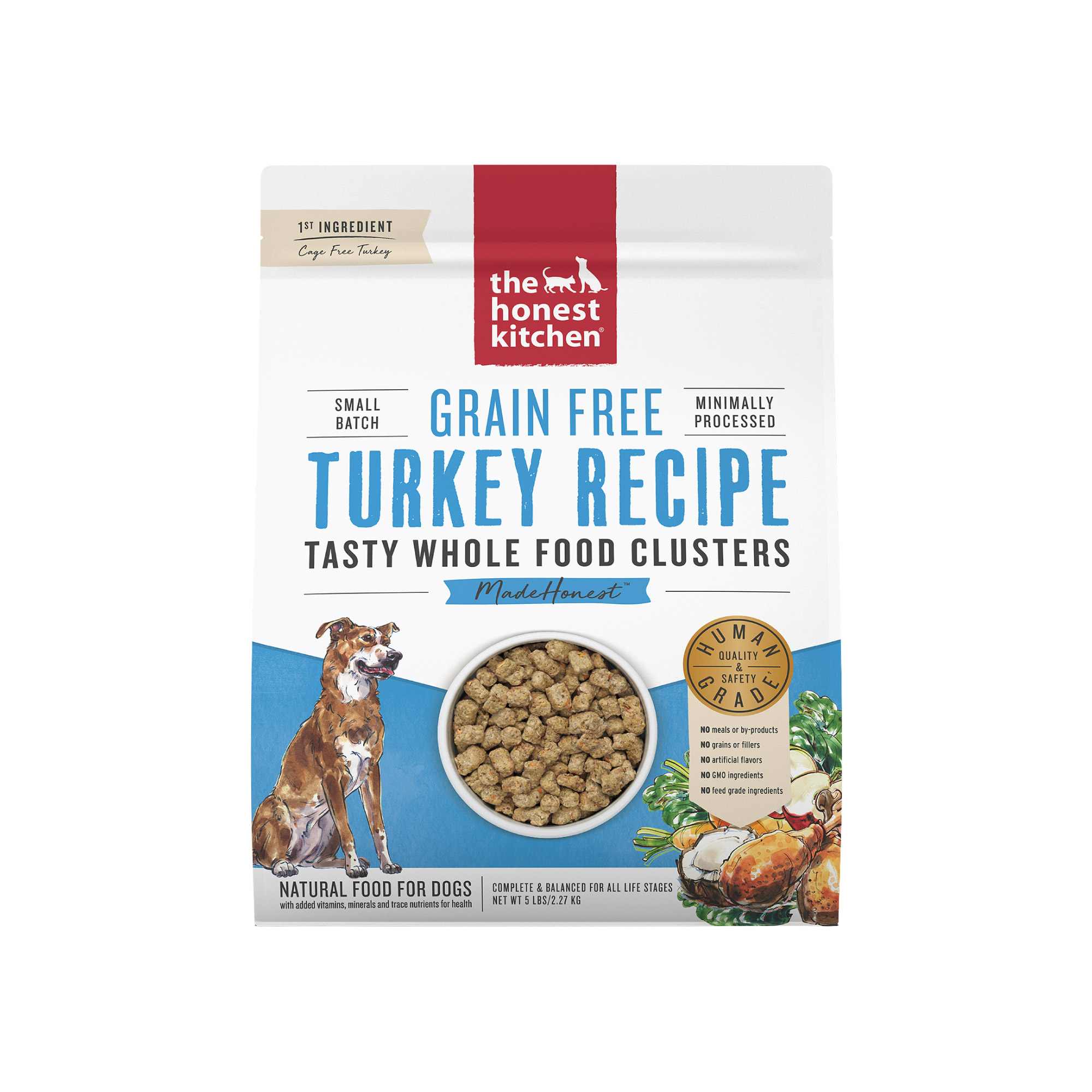 The Honest Kitchen Dog 5lbs Tasty Whole Food Clusters Turkey Grain Free Dry Dog Food