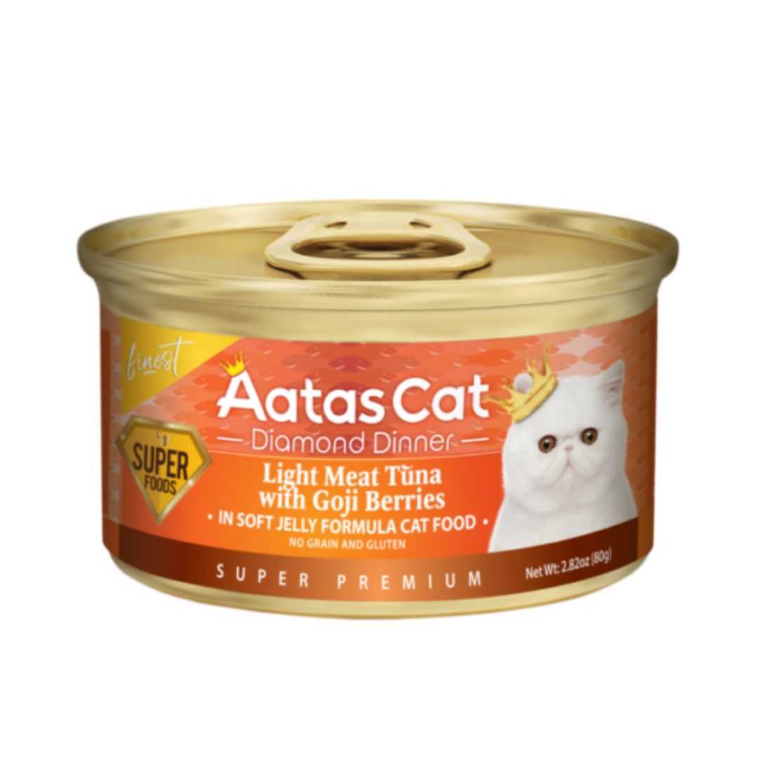Aatas Cat 80g Finest Diamond Dinner Tuna White Meat With Goji Berries Wet Canned Food