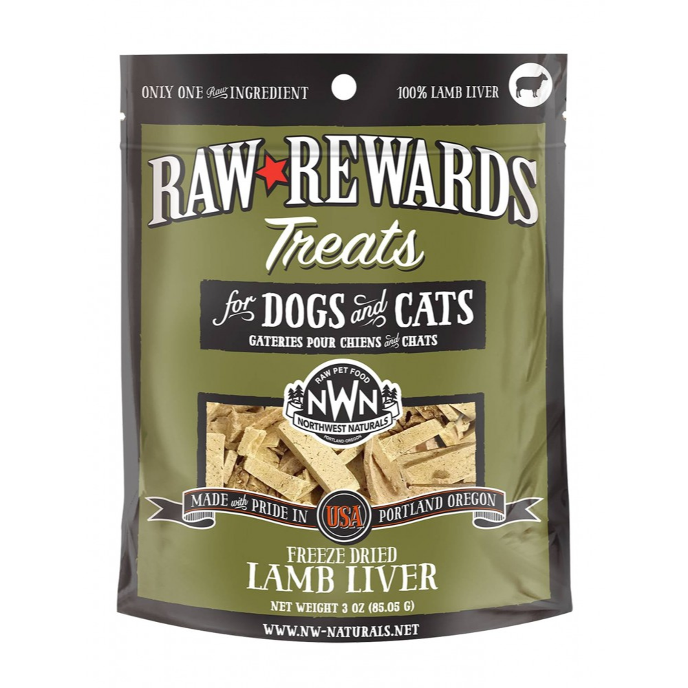 (exp: 1 Aug 2025) Northwest Naturals Raw Rewards Lamb Liver Freeze Dried Dog & Cat Treats 3oz