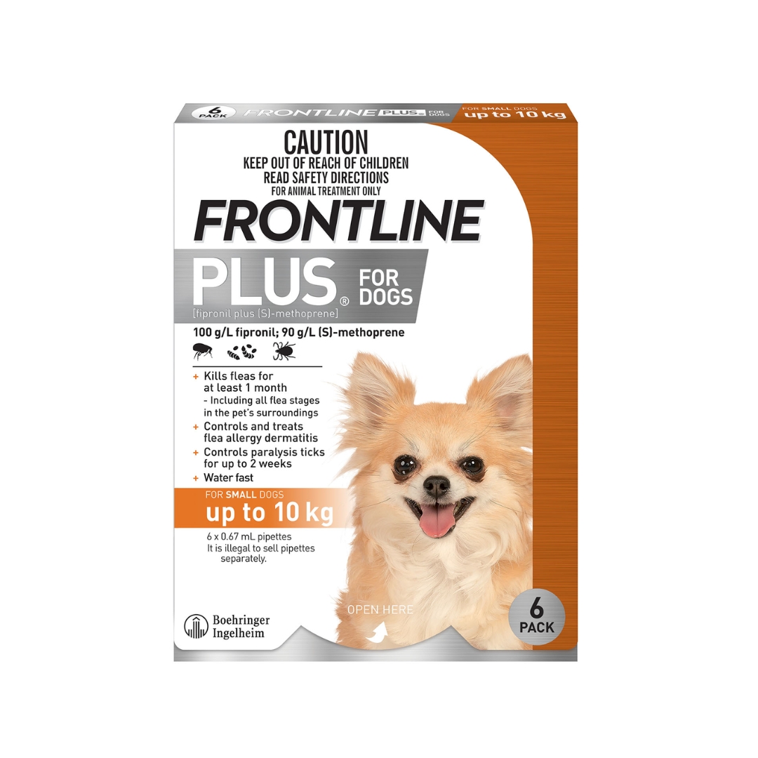 Frontline Plus Dog Spot On Small 0.67mlx6 Pipette