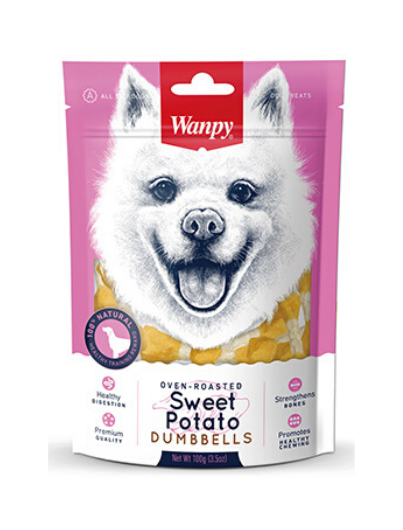 Wanpy Oven-roasted Sweet Potato Dumbbell Dog Treats 100g