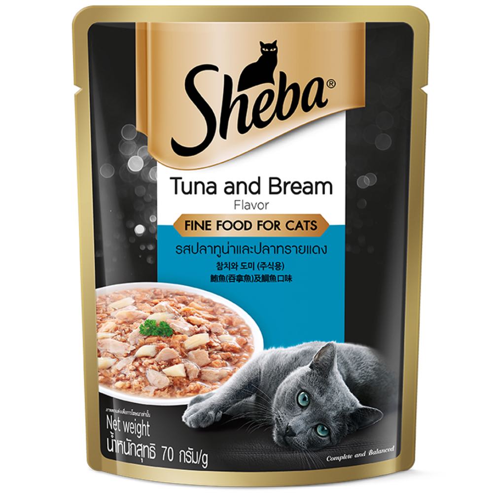 Sheba Cat 70g Tuna And Bream Pouch Wet Cat Food